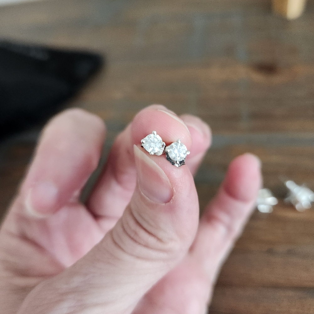 Real Diamond Stud Earrings